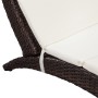 Folding sun lounger with brown synthetic rattan cushion by vidaXL, Loungers - Ref: Foro24-41808, Price: 152,62 €, Discount: %