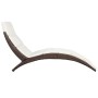 Folding sun lounger with brown synthetic rattan cushion by vidaXL, Loungers - Ref: Foro24-41808, Price: 152,62 €, Discount: %
