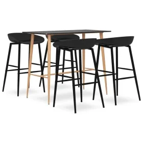 High table and bar stools 5 pieces black by , Furniture sets for kitchens and dining rooms - Ref: Foro24-3057465, Price: 397,...