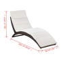 Folding sun lounger with brown synthetic rattan cushion by vidaXL, Loungers - Ref: Foro24-41808, Price: 152,62 €, Discount: %