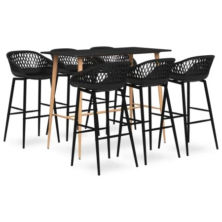 Hoher Tisch und Barhocker 7 Stück schwarz von , Möbelsets für Küchen und Esszimmer - Ref: Foro24-3057473, Preis: 649,58 €, Ra...