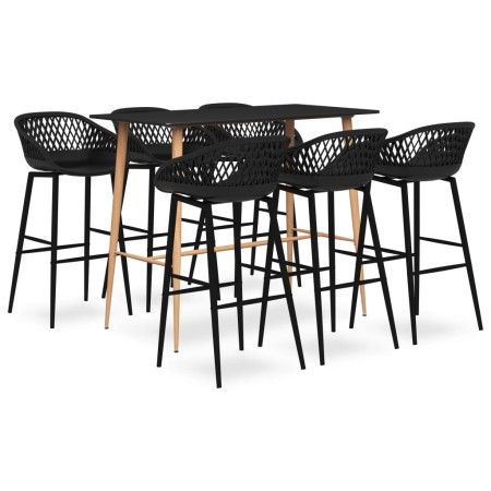 Hoher Tisch und Barhocker 7 Stück schwarz von , Möbelsets für Küchen und Esszimmer - Ref: Foro24-3057473, Preis: 544,16 €, Ra...