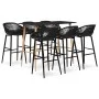 Hoher Tisch und Barhocker 7 Stück schwarz von , Möbelsets für Küchen und Esszimmer - Ref: Foro24-3057473, Preis: 649,58 €, Ra...