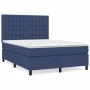 Box spring bed with blue fabric mattress 140x190 cm by , Beds and slatted bases - Ref: Foro24-3142095, Price: 500,13 €, Disco...