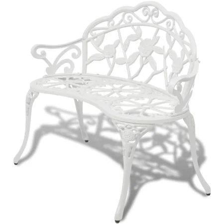 Banco de jardín de aluminio fundido blanco 100 cm de vidaXL, Bancos de jardín - Ref: Foro24-42167, Precio: 146,64 €, Descuent...