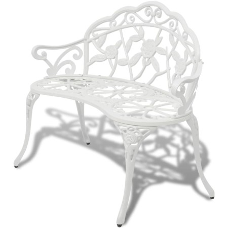 White cast aluminum garden bench 100 cm by vidaXL, garden benches - Ref: Foro24-42167, Price: 158,73 €, Discount: %