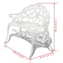 White cast aluminum garden bench 100 cm by vidaXL, garden benches - Ref: Foro24-42167, Price: 158,73 €, Discount: %