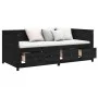 Schlafsofa aus massivem schwarzem Kiefernholz, 100 x 200 cm von , Betten und Lattenroste - Ref: Foro24-820900, Preis: 265,66 ...
