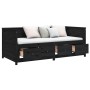 Solid black pine wood sofa bed 100x200 cm by , Beds and slatted bases - Ref: Foro24-820900, Price: 327,12 €, Discount: %