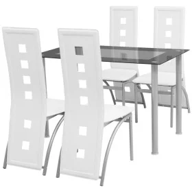 Five-piece white dining set by vidaXL, Furniture sets for kitchens and dining rooms - Ref: Foro24-242909, Price: 307,85 €, Di...