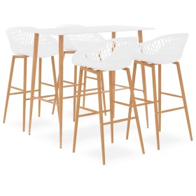 Mesa alta y taburetes de bar de 5 piezas blanco de , muebles para cocinas y comedores - Ref: Foro24-3057435, Precio: 439,77 €...