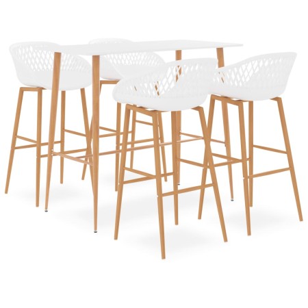 5-teilige Stehtisch- und Barhocker weiß von , Möbelsets für Küchen und Esszimmer - Ref: Foro24-3057435, Preis: 439,77 €, Raba...