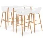 High table and 5-piece white bar stools by , Furniture sets for kitchens and dining rooms - Ref: Foro24-3057435, Price: 403,7...