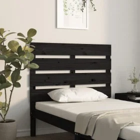 Bettkopfteil aus massivem schwarzem Kiefernholz, 100 x 3 x 80 cm von , Kopf- und Fußteile - Ref: Foro24-821336, Preis: 35,59 ...