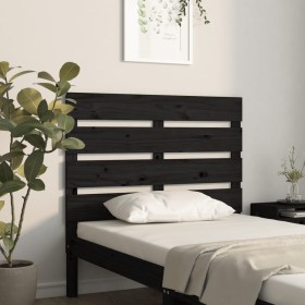 Solid black pine wood bed headboard 100x3x80 cm by , Headboards and footboards - Ref: Foro24-821336, Price: 42,35 €, Discount: %