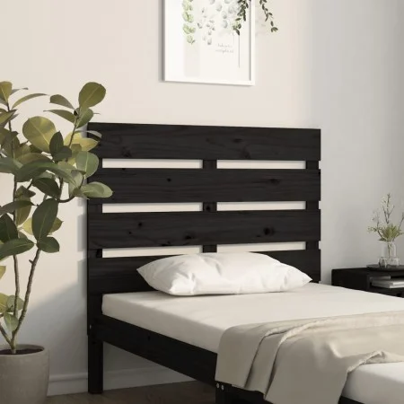 Bettkopfteil aus massivem schwarzem Kiefernholz, 100 x 3 x 80 cm von , Kopf- und Fußteile - Ref: Foro24-821336, Preis: 35,59 ...