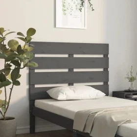 Solid gray pine wood bed headboard 100x3x80 cm by , Headboards and footboards - Ref: Foro24-821334, Price: 41,87 €, Discount: %