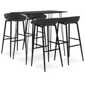 High table and bar stools 5 pieces black by , Furniture sets for kitchens and dining rooms - Ref: Foro24-3057381, Price: 365,...