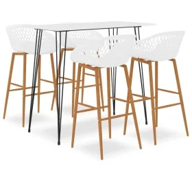 5-teiliger weißer Hochtisch und Barhocker von , Möbelsets für Küchen und Esszimmer - Ref: Foro24-3057407, Preis: 425,76 €, Ra...