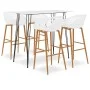 5-teiliger weißer Hochtisch und Barhocker von , Möbelsets für Küchen und Esszimmer - Ref: Foro24-3057407, Preis: 426,60 €, Ra...