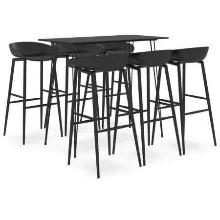 Hoher Tisch und Barhocker 7 Stück schwarz von , Möbelsets für Küchen und Esszimmer - Ref: Foro24-3057395, Preis: 534,00 €, Ra...