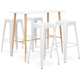 Hoher Tisch und Barhocker 5 Stück weiß von , Möbelsets für Küchen und Esszimmer - Ref: Foro24-3057430, Preis: 466,60 €, Rabat...