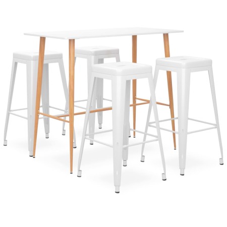 Hoher Tisch und Barhocker 5 Stück weiß von , Möbelsets für Küchen und Esszimmer - Ref: Foro24-3057430, Preis: 518,06 €, Rabat...
