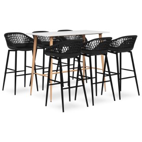 Schwarz-weißes 7-teiliges Bar-Set von , Möbelsets für Küchen und Esszimmer - Ref: Foro24-3057445, Preis: 544,52 €, Rabatt: %