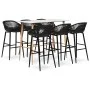 Schwarz-weißes 7-teiliges Bar-Set von , Möbelsets für Küchen und Esszimmer - Ref: Foro24-3057445, Preis: 617,35 €, Rabatt: %