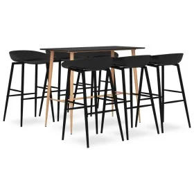 High table and bar stools 7 pieces black by , Furniture sets for kitchens and dining rooms - Ref: Foro24-3057479, Price: 576,...