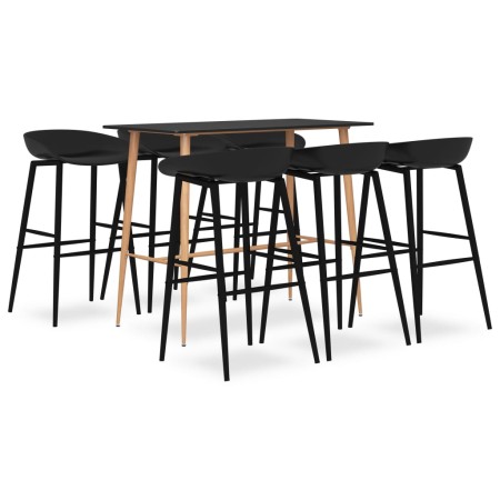 Hoher Tisch und Barhocker 7 Stück schwarz von , Möbelsets für Küchen und Esszimmer - Ref: Foro24-3057479, Preis: 552,96 €, Ra...