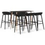 High table and bar stools 7 pieces black by , Furniture sets for kitchens and dining rooms - Ref: Foro24-3057479, Price: 576,...