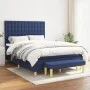 Box spring bed with blue fabric mattress 140x200 cm by , Beds and slatted bases - Ref: Foro24-3137483, Price: 530,65 €, Disco...