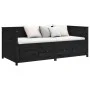Sofá cama madera maciza de pino negro 75x190 cm de , Camas y somieres - Ref: Foro24-820920, Precio: 208,34 €, Descuento: %