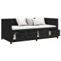 Sofá cama madera maciza de pino negro 75x190 cm de , Camas y somieres - Ref: Foro24-820920, Precio: 208,34 €, Descuento: %