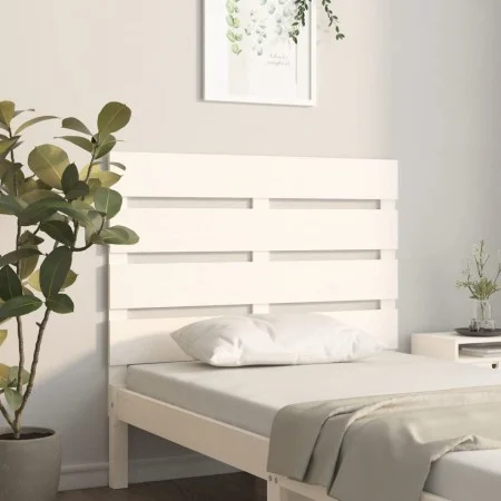 Bettkopfteil aus massivem weißem Kiefernholz, 100 x 3 x 80 cm von , Kopf- und Fußteile - Ref: Foro24-821333, Preis: 44,49 €, ...
