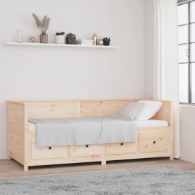 Sofá cama madera maciza de pino 90x200 cm