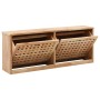 Solid walnut wood shoe bench 94x20x38 cm by , Shoe racks and shoe organizers - Ref: Foro24-247599, Price: 71,12 €, Discount: %