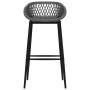 High table and bar stools 7 pieces black and gray by , Furniture sets for kitchens and dining rooms - Ref: Foro24-3057391, Pr...