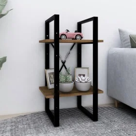 2-tier oak brown wood shelf 40x30x70 cm by , Bookcases and shelves - Ref: Foro24-821302, Price: 34,01 €, Discount: %