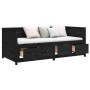 Schlafsofa aus massivem schwarzem Kiefernholz, 90 x 200 cm von , Betten und Lattenroste - Ref: Foro24-820905, Preis: 309,88 €...