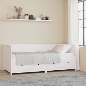 Sofá cama madera maciza de pino blanco 80x200 cm