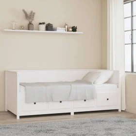 Solid white pine wood sofa bed 80x200 cm by , Beds and slatted bases - Ref: Foro24-820907, Price: 324,39 €, Discount: %