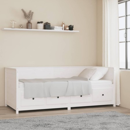 Schlafsofa aus massivem weißem Kiefernholz, 80 x 200 cm von , Betten und Lattenroste - Ref: Foro24-820907, Preis: 328,88 €, R...