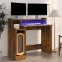 Desk with LED engineered wood smoked oak 97x45x90 cm by , Desks - Ref: Foro24-820475, Price: 58,12 €, Discount: %