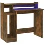 Desk with LED engineered wood smoked oak 97x45x90 cm by , Desks - Ref: Foro24-820475, Price: 58,12 €, Discount: %