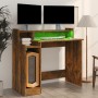Schreibtisch mit LED-Holzwerkstoff, geräucherte Eiche, 97 x 45 x 90 cm von , Schreibtische - Ref: Foro24-820475, Preis: 58,71...