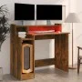 Desk with LED engineered wood smoked oak 97x45x90 cm by , Desks - Ref: Foro24-820475, Price: 58,12 €, Discount: %