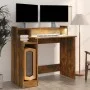 Desk with LED engineered wood smoked oak 97x45x90 cm by , Desks - Ref: Foro24-820475, Price: 58,12 €, Discount: %