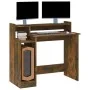 Desk with LED engineered wood smoked oak 97x45x90 cm by , Desks - Ref: Foro24-820475, Price: 58,12 €, Discount: %